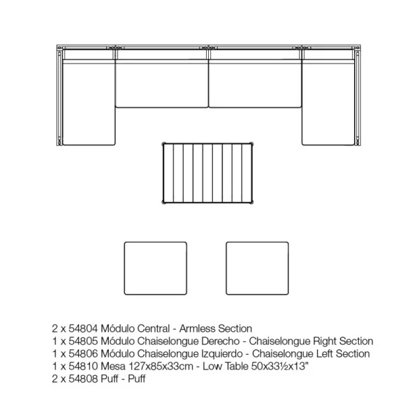 Hamptons modularna zofa