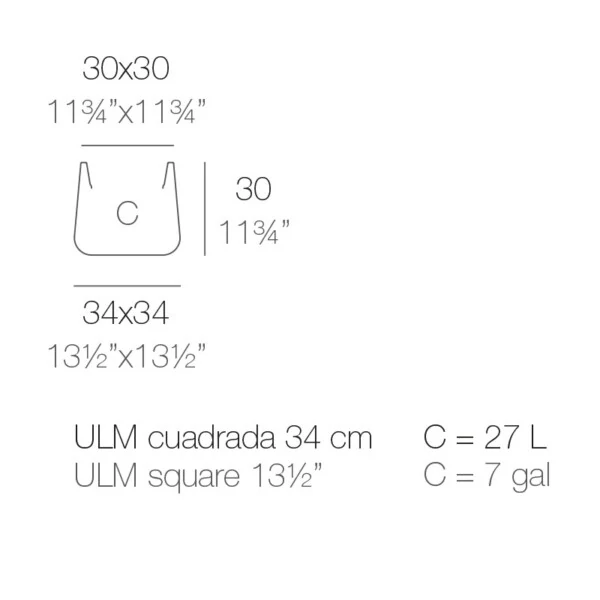 Ulm kvadratni lonec 34x34x30