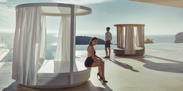 VELA daybed Ø210x40 z nastavljivim naslonom