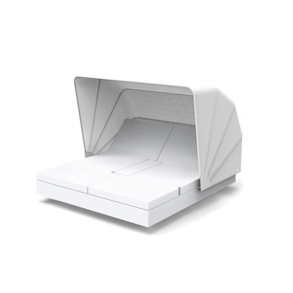 VELA daybed with 4 reclining backrests and folding canopy VELA daybed with 4 reclining backrests and folding canopy