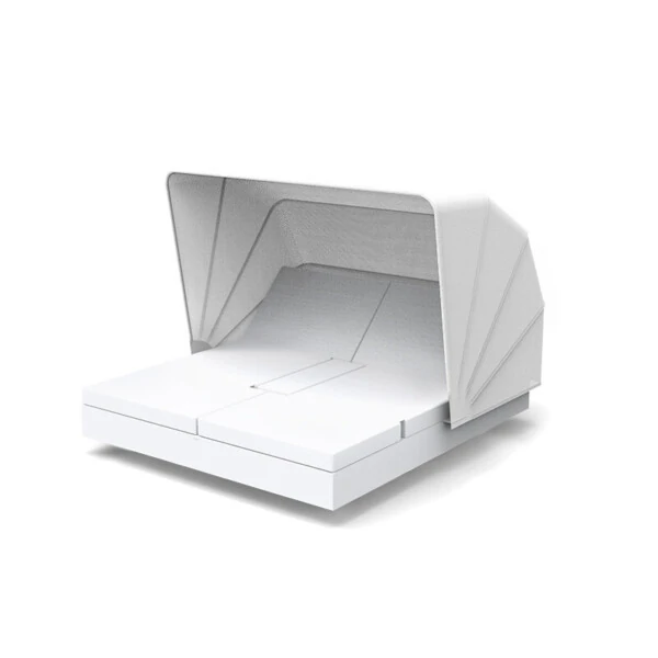 VELA daybed with 4 reclining backrests and folding canopy