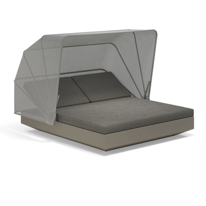 VELA kvadratni daybed WITH 2 RECLINING BACKRESTS and folding canopy