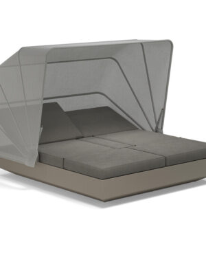 VELA daybed with 4 reclining backrests and folding canopy