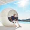 ULM MOON daybed with woven rope parasol ULM MOON daybed with woven rope parasol