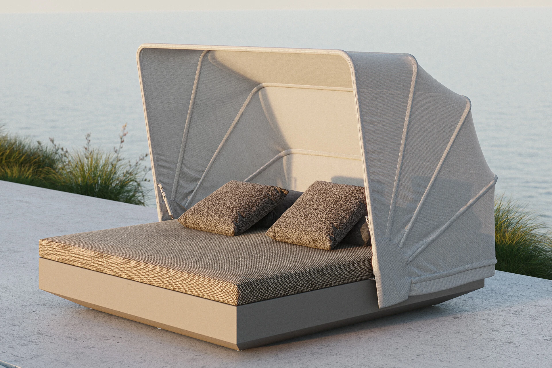 VELA BASIC daybed 200x180x40 with folding canopy